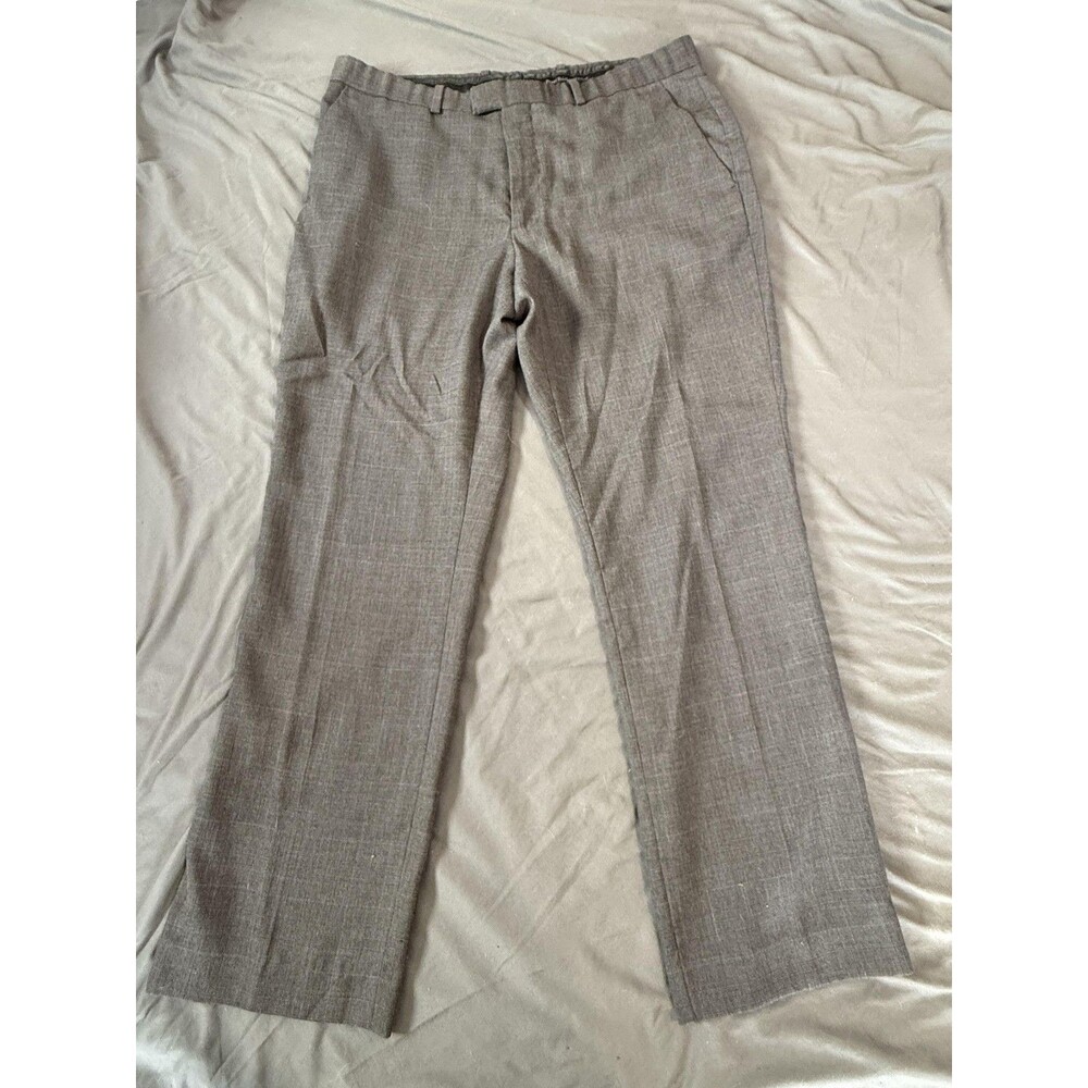 Perry Ellis Portfolio Pants Mens 36x30 Gray Modern Fit Slim Straight Dress